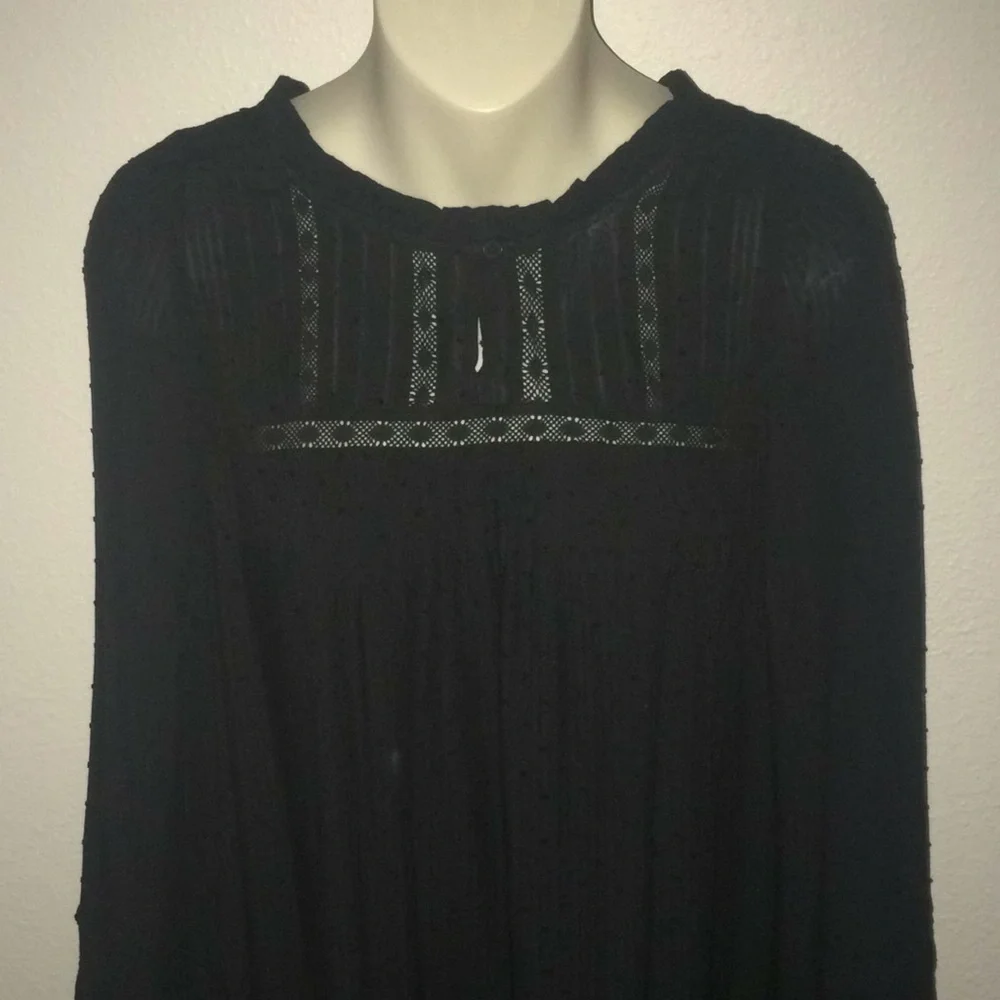 Loft Black Long Sleeve Clip Dot Dress - Picture 3 of 10